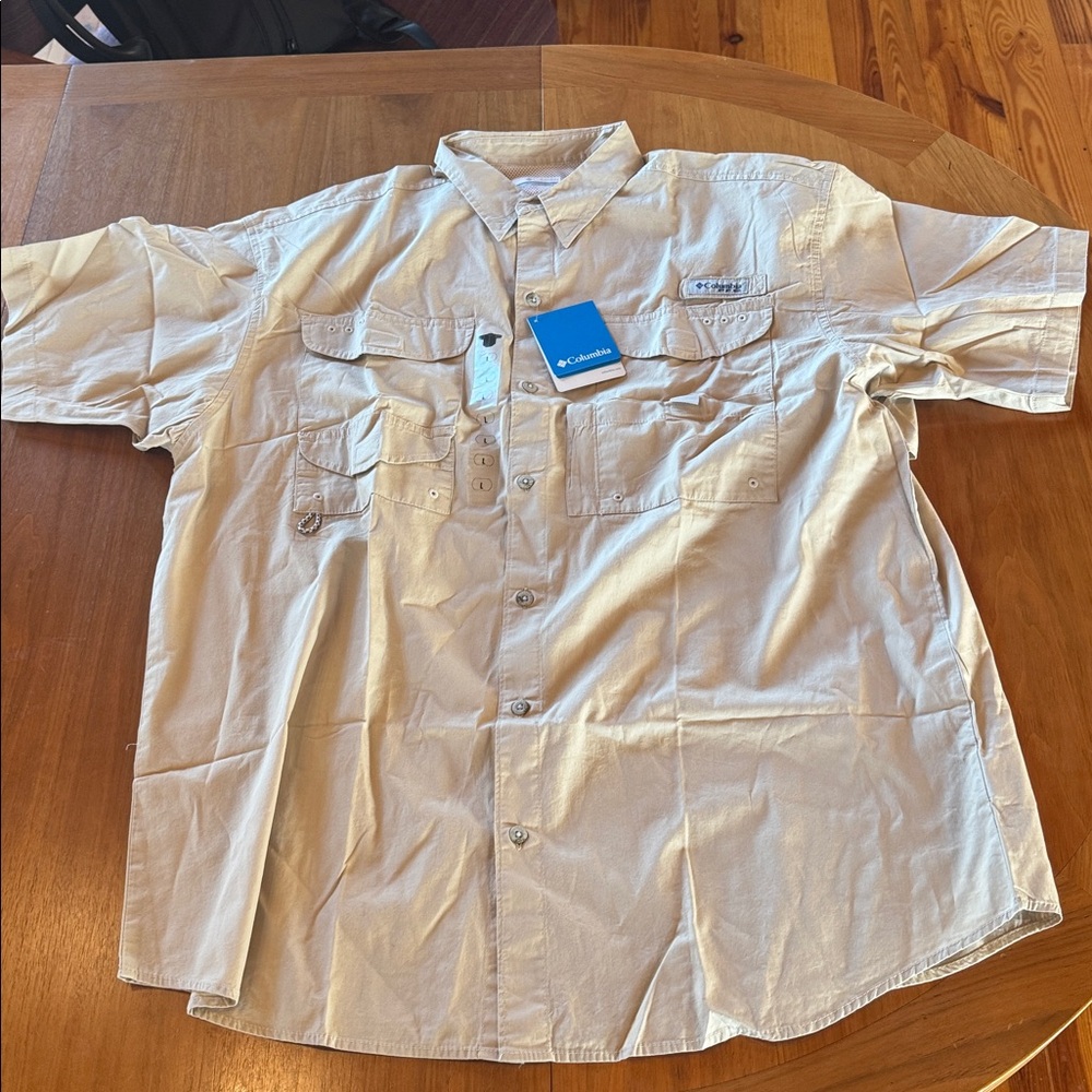 Columbia Tan Fishing Shirt
